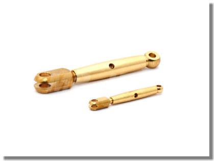 Solid brass turnbuckle M2 x 26/39 - right end with slot